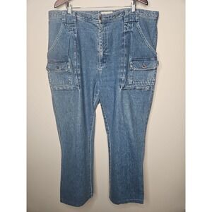 Vintage Eddie Bauer Cargo Jeans Men 40 90's Y2K StreetWear Grunge Cotton Retro